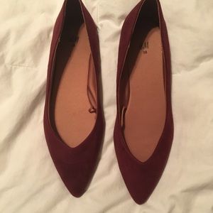Burgundy flats